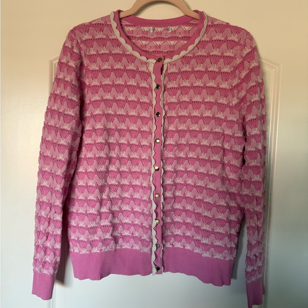 Pink Button-Up Women's Sweater